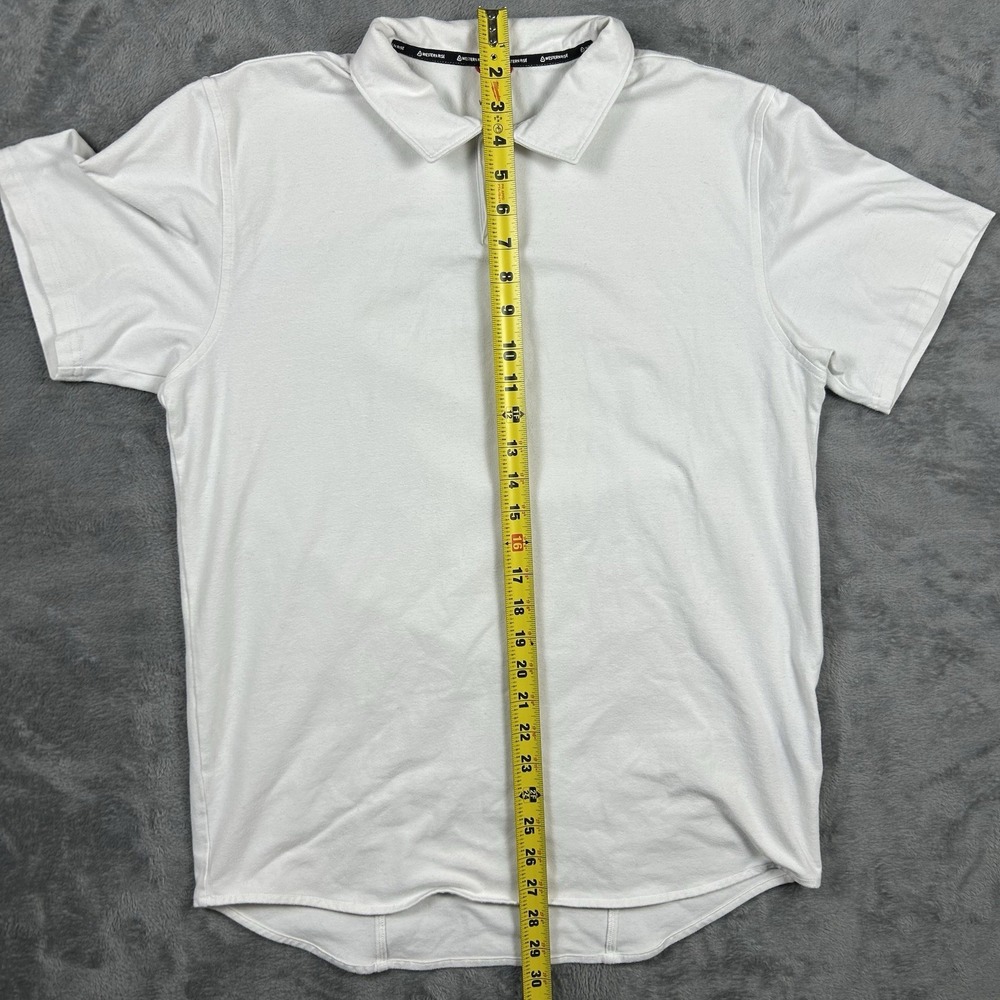 Western Rise Men's M White Short Sleeve Polo Golf Shirt Cotton Blend Stretch - Picture 14 of 14